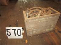 Qty of Misc. Horseshoes w/ Wooden Box