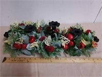 5 candle mantle holder with Christmas display