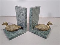 Brass & Marble Bookends