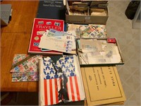 Vintage Stamp Collection Books Partially Completed