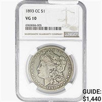 1893-CC Morgan Silver Dollar NGC VG10