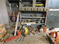 Contents of workbench including shelves & drawers