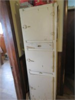 EARLY WOOD CABINET WITH CONTENTS - WILL NEED