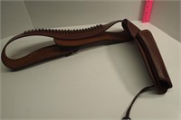 Leather Gun Holster, Belt with Bullet Holders
