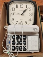 Clock and Telephone