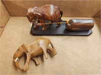 Wooden Elephant Sculptures