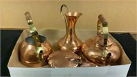 Copper pots & pitcher