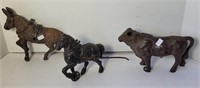 EARLY CAST ANIMAL TOY PARTS HORSE COW DONKEY