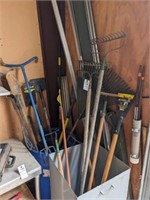 large lot of lawn and gargen tools