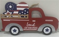 Patriotic Hanging Truck Sign Wall Decor RED