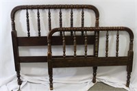 Antique Wood Twin Headboard & Footboard