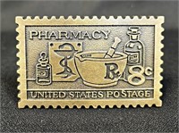 Pharmacy Postage Stamp Belt Buckle