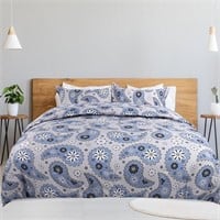 WFF9193   King Comforter Set, Blue, 3 Piece
