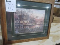 Picture of Geese on Pond with Cabin NO SHIP