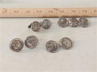 vtg Alva Studios Roman coins brooch + earring sets