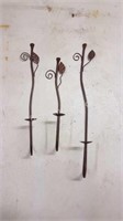 3 WALL SCONCE CANDLEHOLDERS