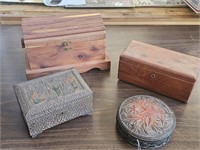 VTG CEDAR CHEST AND TRINKET BOXES