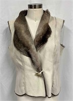 Coldwater Creek Faux Suede & Fur Vest