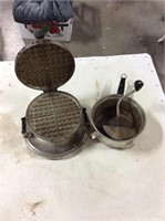Waffle iron and food mill