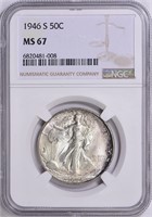 $1480 1946-S Walking Liberty Half Dollar NGC MS-67