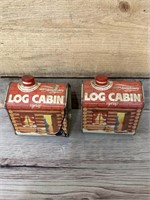 Log cabin syrup tins