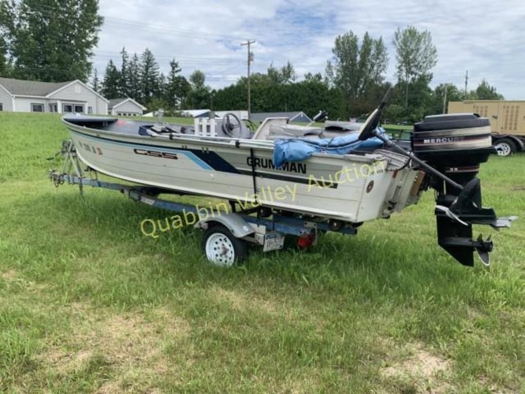 GRUMMAN 16 FOOT ALUMINUM BOAT & TRAILER