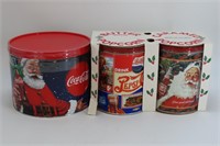 Coca-Cola & Pepsi-Cola Tins w/Popcorn