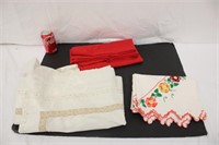 Table Cover & Topper w/ Embroidered Pillow Cover