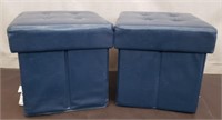 Pair of Collapsible Storage Footstools