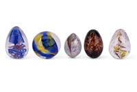 Art Glass Paperweights and Eggs (5)