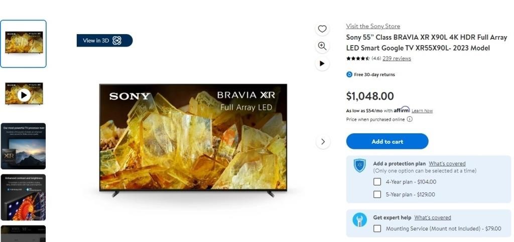 O11 Sony 55 Class BRAVIA LED Smart Google TV