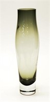 Scandinavian smokey art glass vase