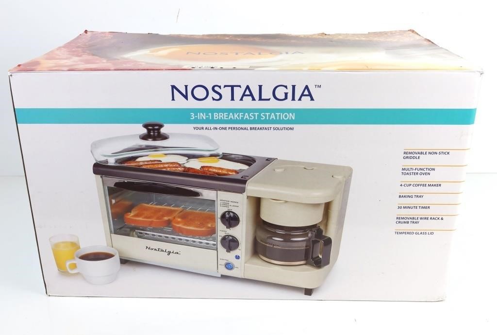 NOSTALGIA 3-IN-1 BREAKFAST STATION UNOPENED