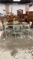 Vintage Satterini Glass Table & 4 Chairs