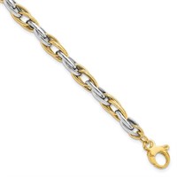 14K- Two-tone Polished with . Bracelet