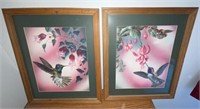 (2) 1990 Hummingbird Prints by Crystal Shelley