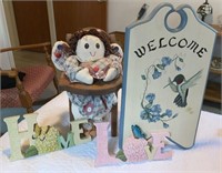 Home Decor Lot: Country Angel Hghchair,