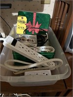 Box Of Extension Cords, Surge Protector & Misc.