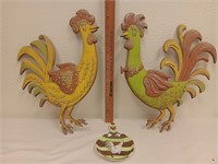 Sexton Rooster Metal Pair, Rooster Spoon Rest