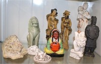 Figurine lot; resin, chalk, bisque, etc