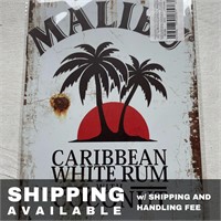 Vintage Malibu Caribbean White Rum Aluminium Metal