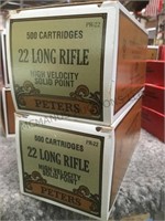 2 boxes of “PETERS”  22 long rifle ammo