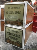 2 boxes of “PETERS” 22 long rifle ammo