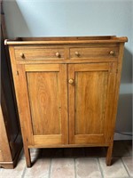 Vintage Oak and Tin Pie Shelf