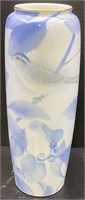 Japanese Fukagawa Porcelain Vase w/ Swallow