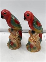 2 x Vintage Plaster Parrots H240mm