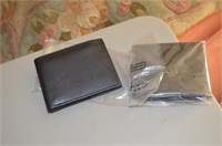 Lot of 2 New Black Leather Wallets