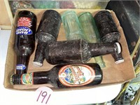 Assorted Beer Bottles Including Pluto Water & Soda