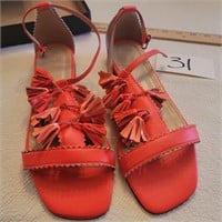 J Crew Ladies Tassel Sandals in Electric Red
