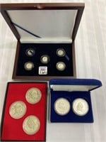 3 UNC Coin Sets in Boxes Including